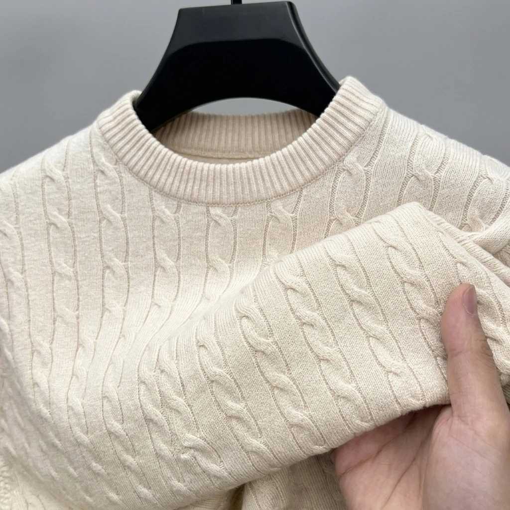 Knit Mens New Crewneck Cable Pullover Sweater Casual Warm Long Slve Knitwear Jumper Autumn Strtwear Sweatshirt for Men M261016
