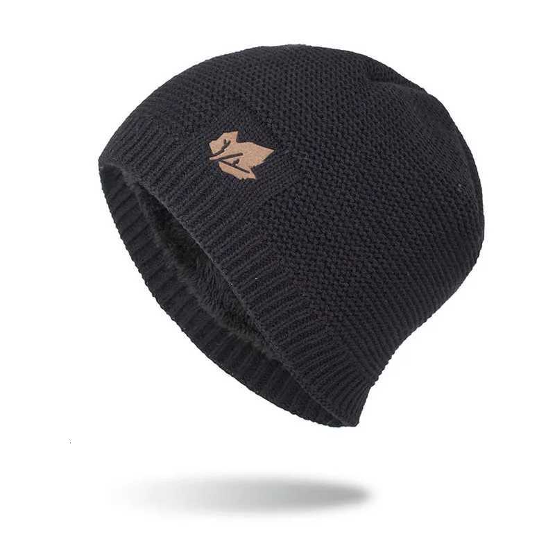 Beanie/Skull Caps Zhongmei's New Autumn and Winter Fleece-Lined Embossed Leaf Pullover Knitted Beanie Q261017