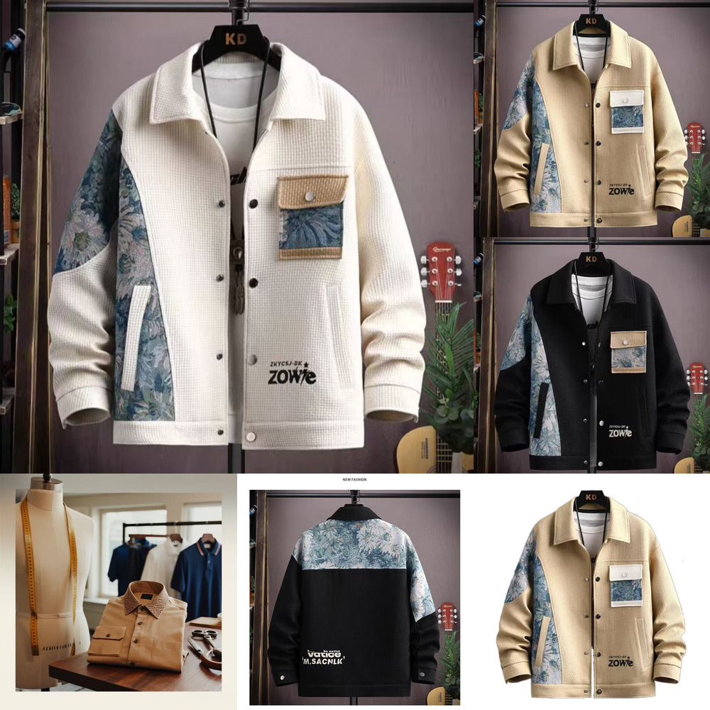 designer jacket Men's Cross Border Luxury Designer Jacket Spring And Autumn Ethnic Style Patch Collar 2026 New Fashion Jacket Autumn Fashion Lu