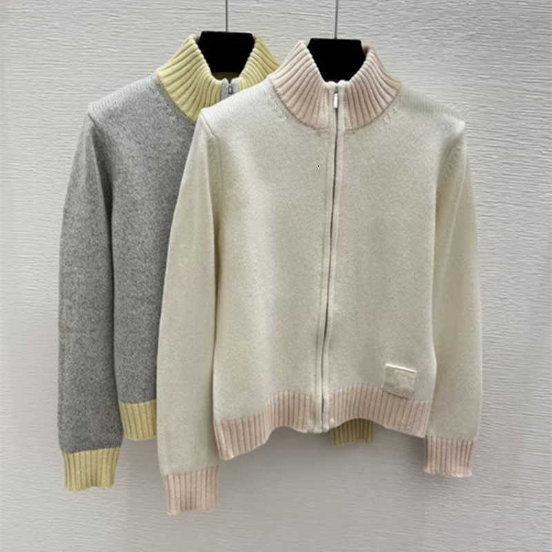 Women's Sweaters designer woman 26 Autumn New Stylish and Warm Knitted Cardigan with Stand-Up Collar and Zipper