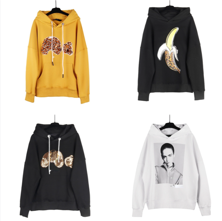 Men s Designer Hoodies Y2K Retro High Street Fruit And Portrait Graphic Printed Oversized Loose Fit Hooded Hip Hop Streetwear Long Sleeve Drawstring