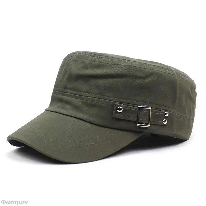 Unisex Washed Cotton Army Cap Adjustable Flat Top Visor Hat For Men And Women In Summer Autumn Seasons 261019
