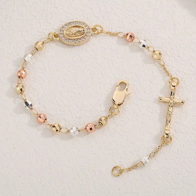Luxury Brand Designer Jewelry 2026 European And American Hot-Selling Product: Cross-Studded Bead Chain With Color Retention, High-End Fashion Gift L