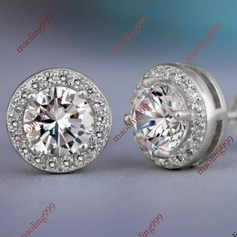 Boucles d'oreilles à tige en diamant et zircon cubique, breloques de styliste, argent, or, cristal, rond, carré, cœur d'amour, bagues de fiançail