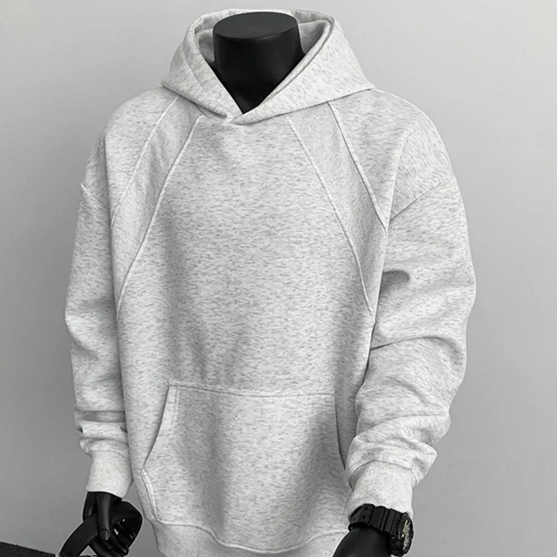 Winter Mens Cotton Patchwork Athletic Hoodies American Streetwear Solid Color Pullover Hoodie Y2K Pocket Sweatshirts 261019