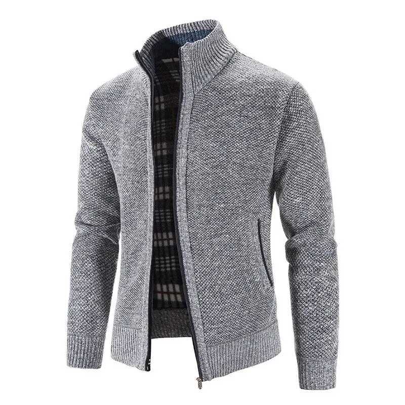 Men Knitted Sweater New Arrival Spring Autumn Casual Flce Cardigan Men Sweaters Coats Solid Color Plus Size 3XL 5 Colors M261016