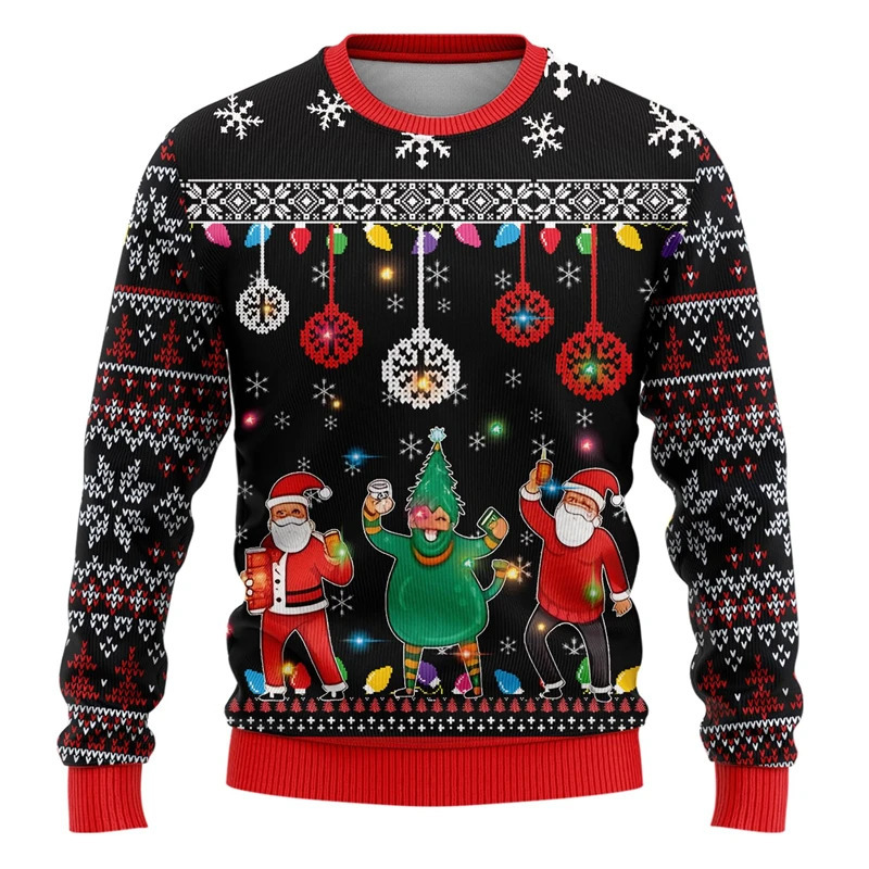 Merry Christmas Santa Claus 3D Printed Unisex Ugly Sweater Funny Gifts Male Streetwear Xmas Man Sweatshirts Cartoon Pullovers 261019