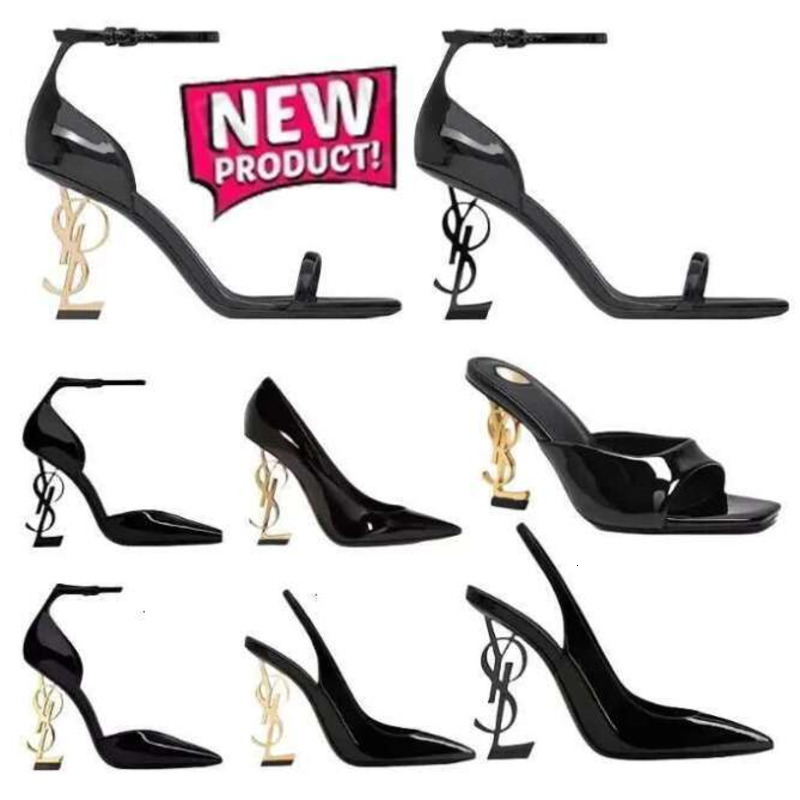 High quality Designer opyum heel high heels women Dress Shoes patent leather black gold nude red silver womens lady sandals party wedding office pum