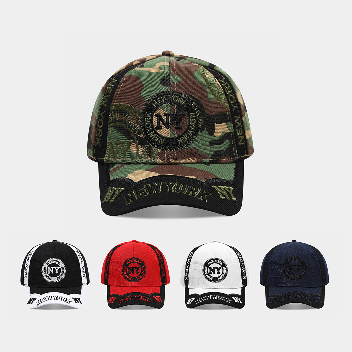 Luxury Cap Brand Designer Hat NY 3D Embroidered Baseball Cap, Color-Blocked Curved Brim, Racing-Style Visor, Outdoor Sports Sun Hat, Trendy Luxury C
