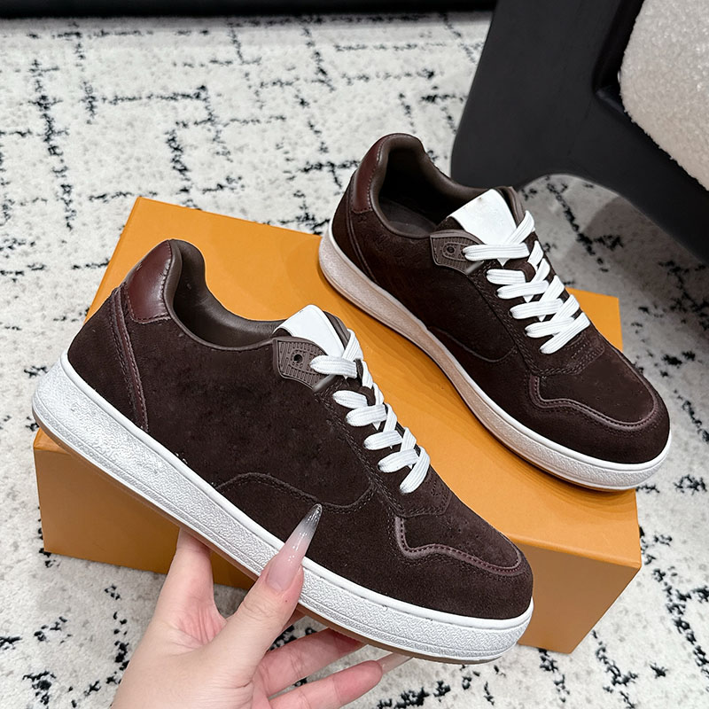 Women Platform Heels 3cm Sneakers Designer Suede Lace Up Dress Shoes Vintage Brown Hiking Trainer Shoes With Dust Bags Casual Shoes Rubber Sole Outd