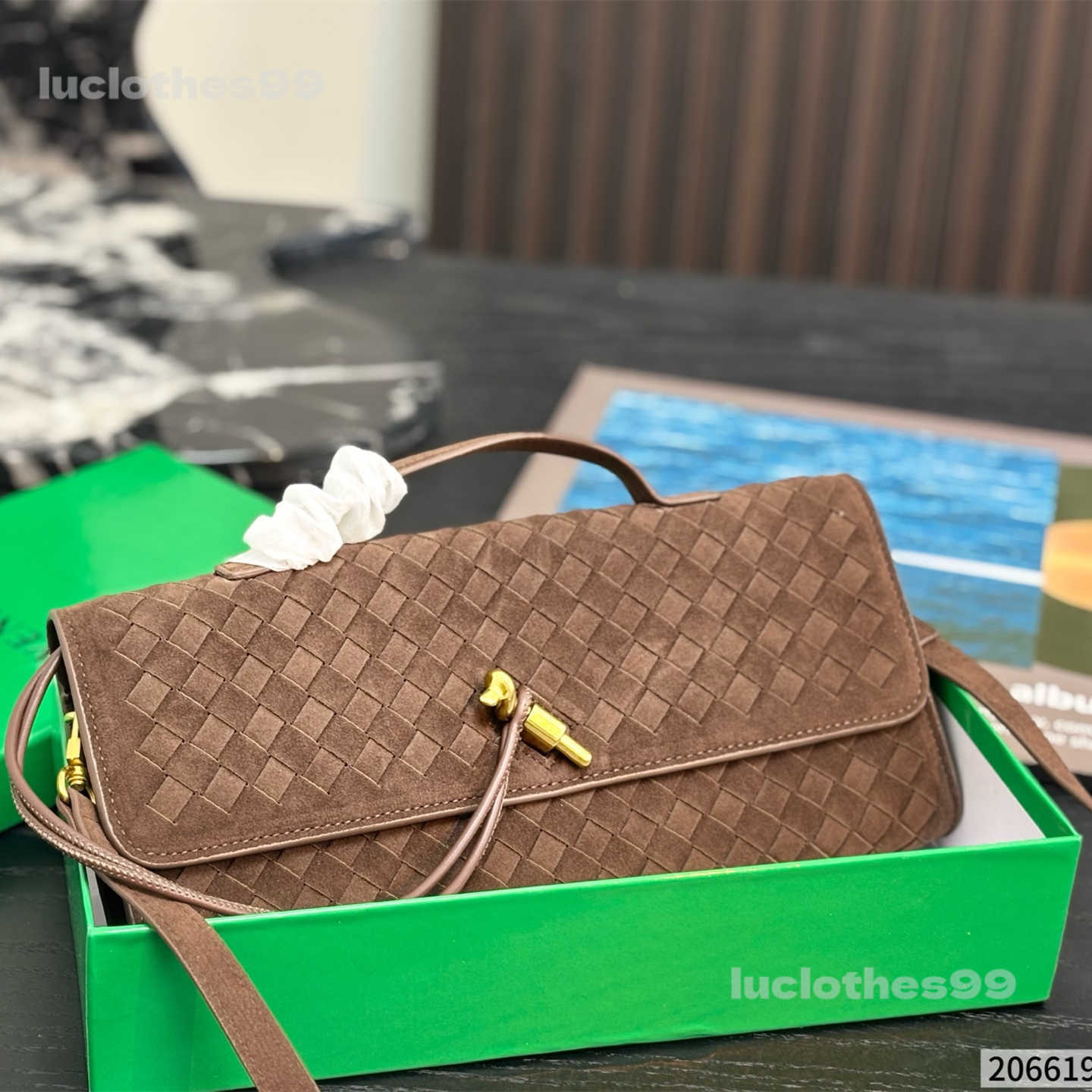 Evening Bags Mirror quality Hobo designer suede bag Andiamo handbag womens leather versatile woven handle handbag luxury sheepskin white crossbody b