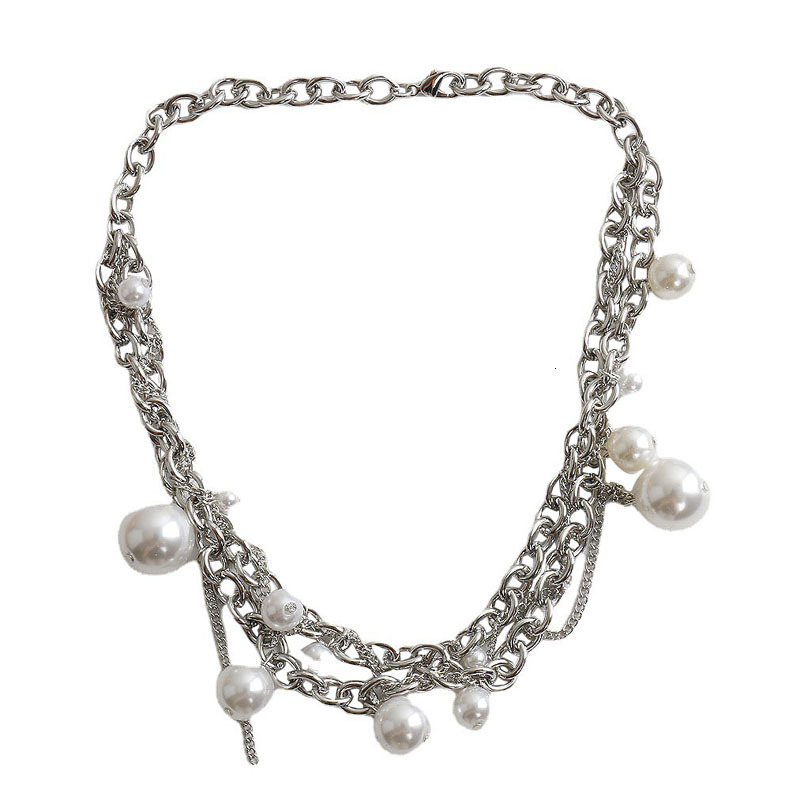 Exaggerated pearl tassel necklace for women, summer luxury design, 2026 new clavicle chain accessory, trendy