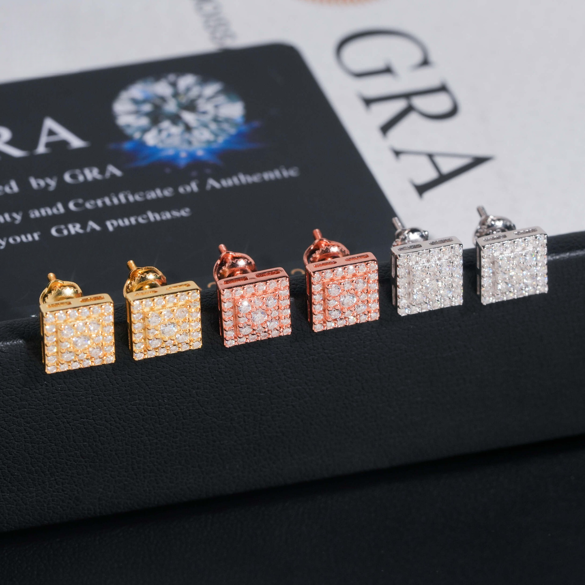 Popular 8mm S925 silver earrings with moissanite stones, best-selling item on international trade, featuring a simple fashionable style, perfect for