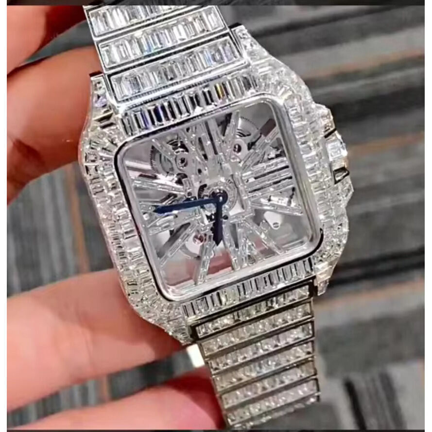 rist Watch Factory Custom Pass Test VVS Lab quartz Grown Hpht Unisex Hip Hop Full Iced Out Dia Watch Party Gift Small Dial ljh654