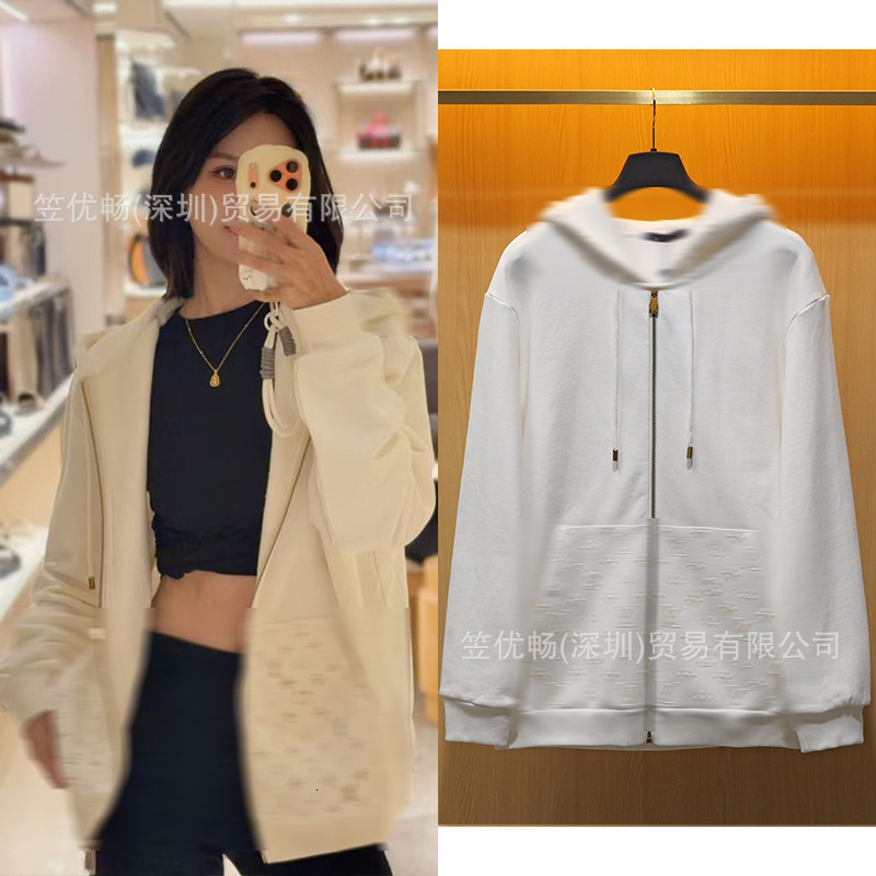 Directly supplied from Nanyou, this classic hoodie with raised designer luxury letter logo and zipper is a unisex outerwear item for cross-border sa