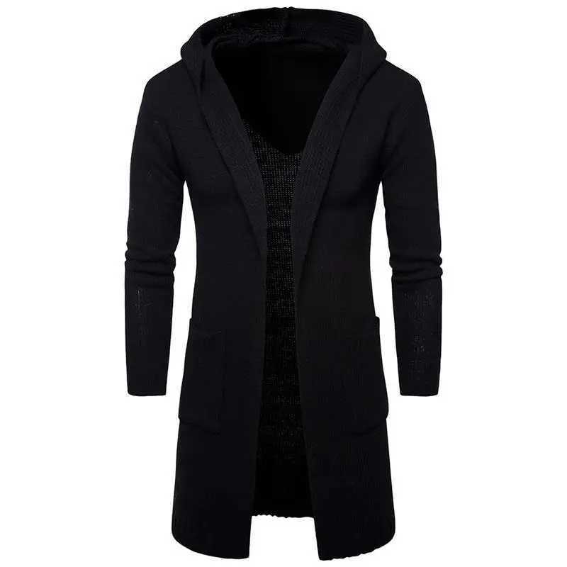 American Fashion 2026 European New Men's Solid Color Casual Trendy Thicken Long Slve Loose Knitted Sweater Coat Male Clothes M261016