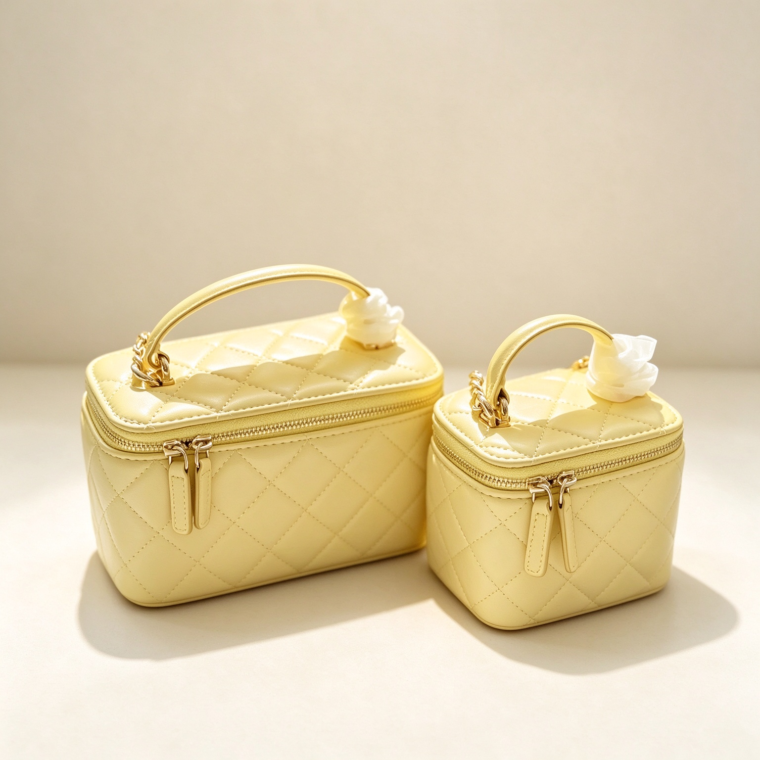 10A Quilted Vanity Bag with Mirror Designer Cosmetic Case Mini Makeup Box Bag Women Chain Crossbody Purse Luxury Small Handbag Portable Toiletry Sto