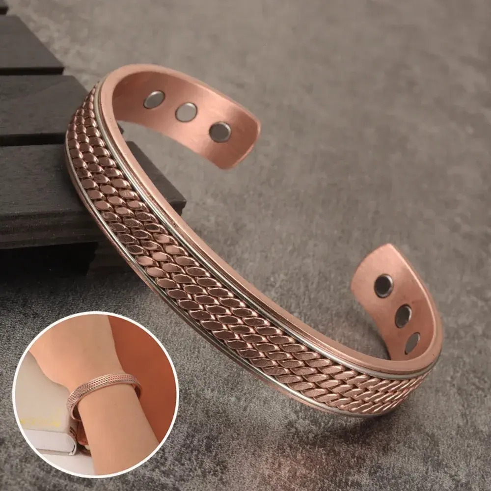 Solid Hard Bangles women Twisted For Women Energy Magnetic Bracelet Benefits Men Adjustable Cuff Bracelets Bangles Health Copper Rig