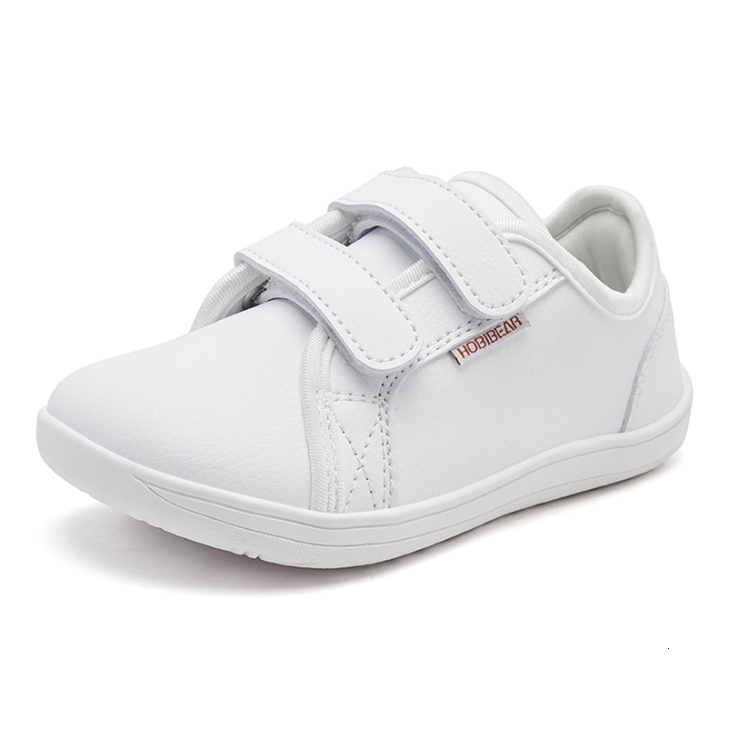 HOBIBEAR Boys Girls Barefoot Shoes Kids Wide Toe Minimalist Sneakers Lightweight Hook Loop Artificial Leather Shoes 260929CJ