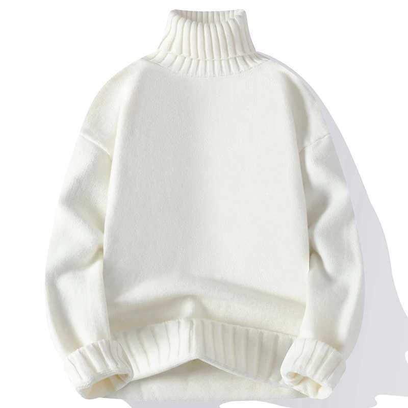 Men Sweater New Pullover Turtleneck Casual Solid Color Knitted Black Sweater Fashion Autumn Winter Men Clothing 2023 Sweater Man M261016