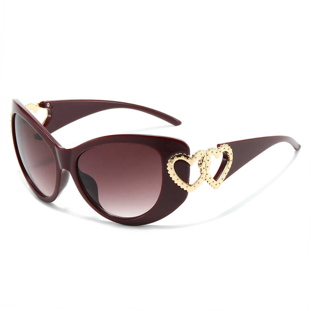 2026 new Y2K style oversized heart-shaped sunglasses, UV protection eyewear