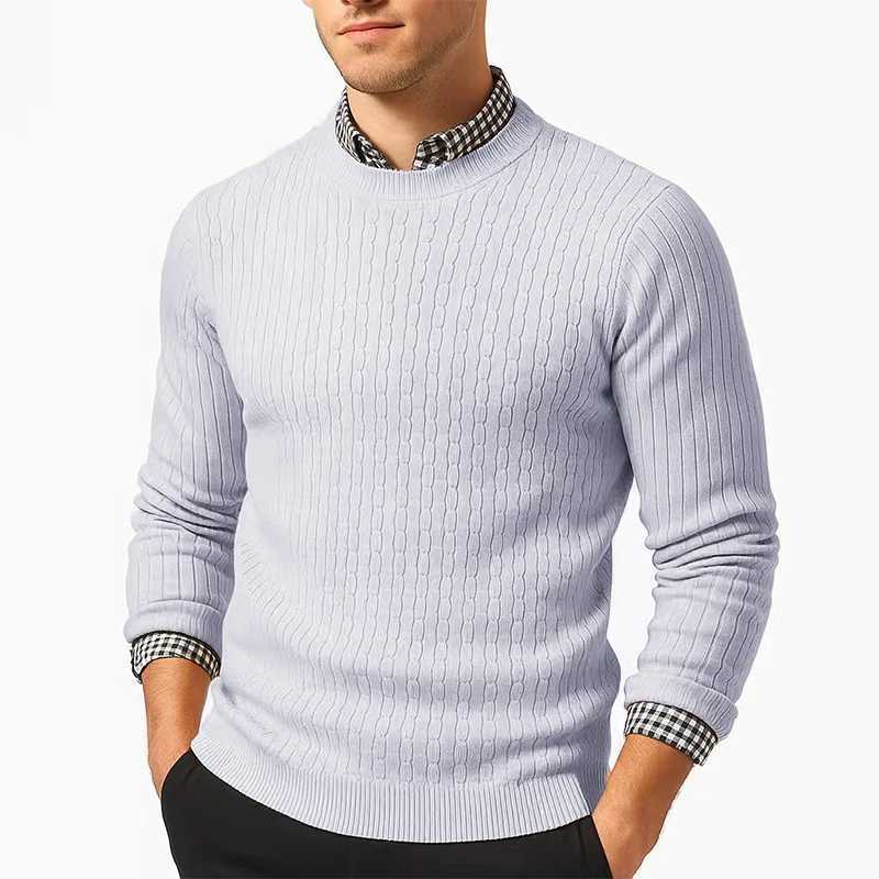 Pullover Sweater Knitted Men's Crewneck Casual Soft Lightweight Long Slve Dress Sweater Autumn Breathable Slim Fit Sweaters M261016