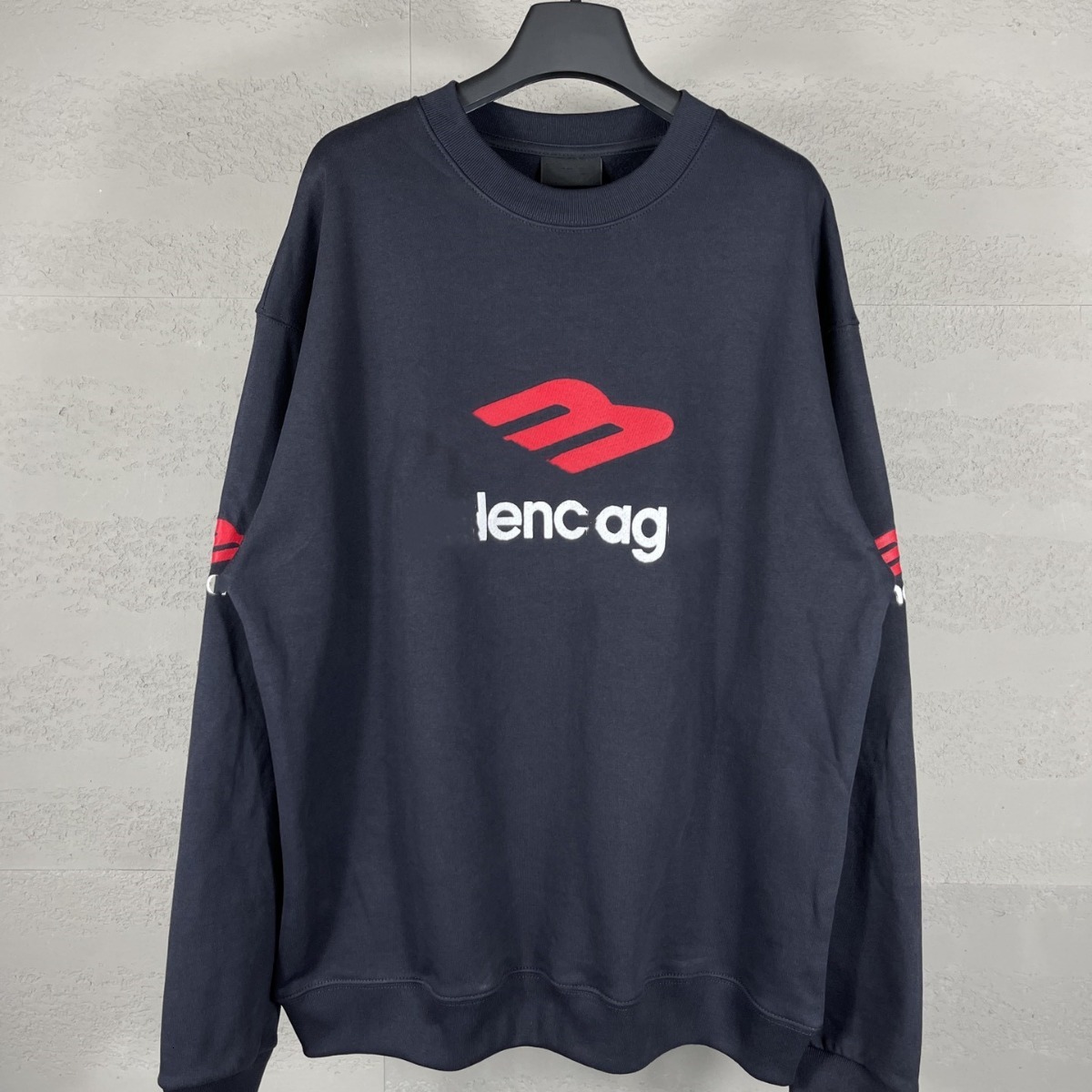 High Version B designer luxury Brand 23s New Letter Large Icon Embroidery Crewneck OS Loose Fit Unisex Sweatshirt