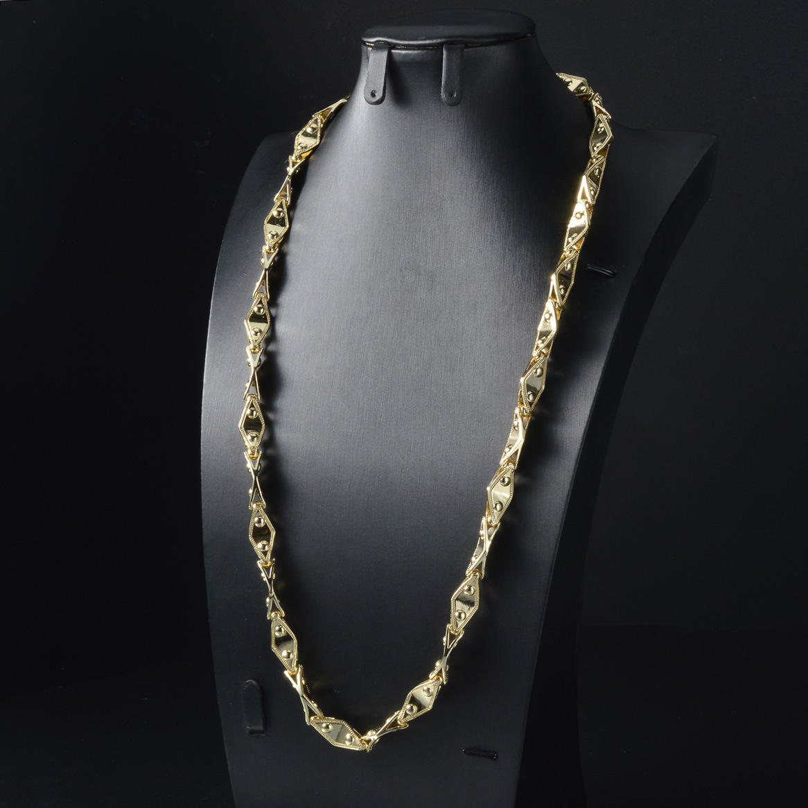 European and American street style, vintage geometric diamond-patterned chain, oversized design, hot-selling new item for export, men's hip-hop