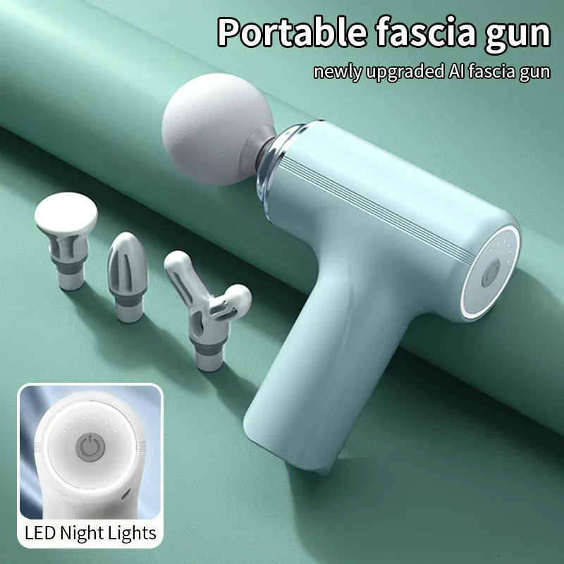 Portable AI Fascial Massage Gun Electric Percussion Massager Body Relaxation With 4 Replaceable Massage Head LED Night Light 261009