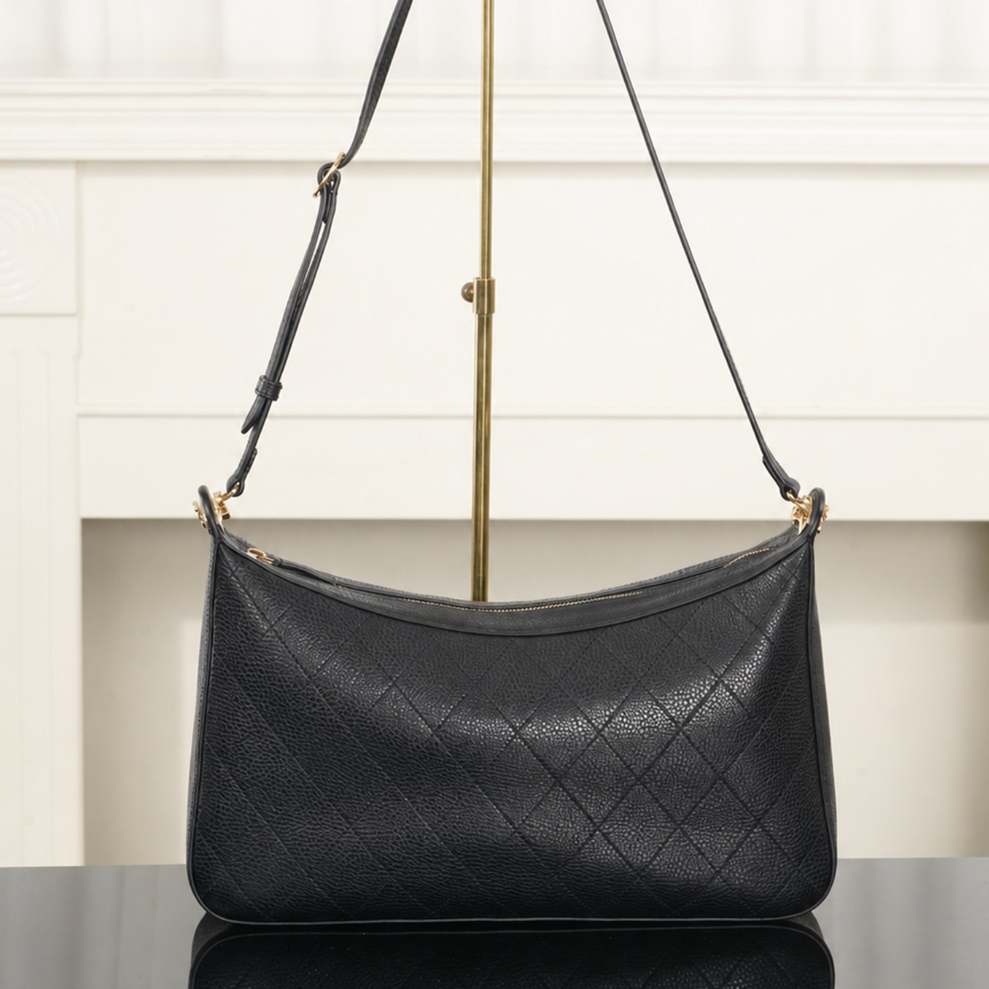 Hobo Underarm Bag 26K Pebbled Calfskin Quilted Zip Adjustable Shoulder Large Capacity Relaxed Commute Travel Top-Tier Designer New Arrival