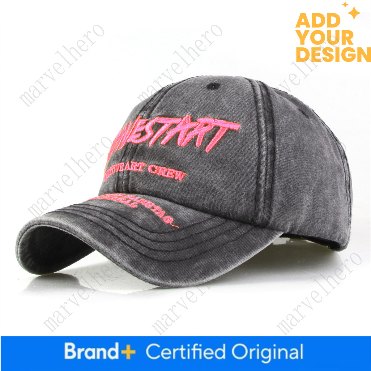 American Style Baseball Cap Unisex Vintage Washed Cotton Suitable For Spring And Summer Provides Sun Protection Versatile Trendy With Letter Embroid