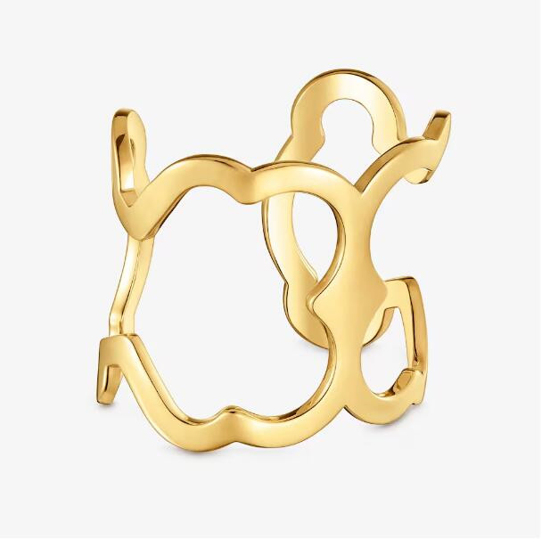 Mode Womem Hommes Filles Argent Or En Acier Inoxydable Span Lettre Span Ours Animal Creux Rond Ouvert Bracelet Oso Bracelets Bijoux Pulsera Cadea