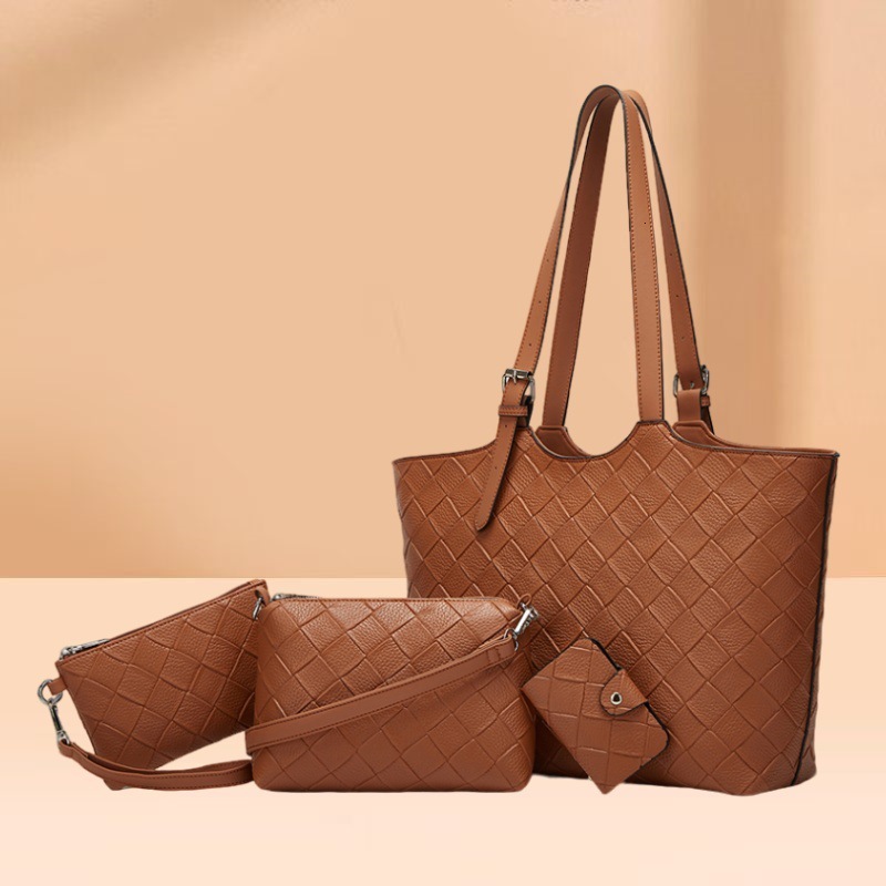 Korean Style New Trend Versatile Tote Fashionable Large Capacity Handbag Mother-And-Child Three-Piece Set Women's Bag Kl928
