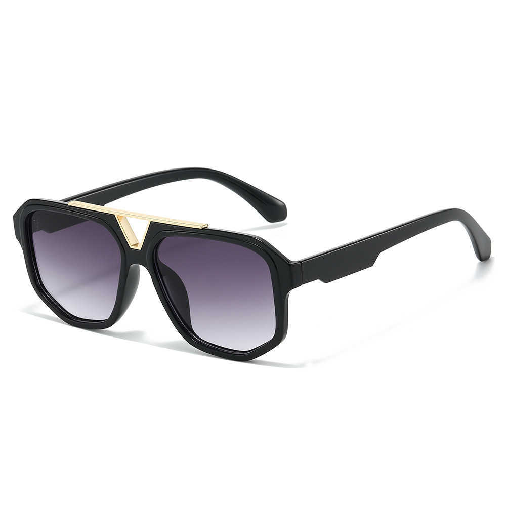 2026 New Double Bridge Fashion Sunglasses Simple Polygonal PC Frame Sunglasses for Women