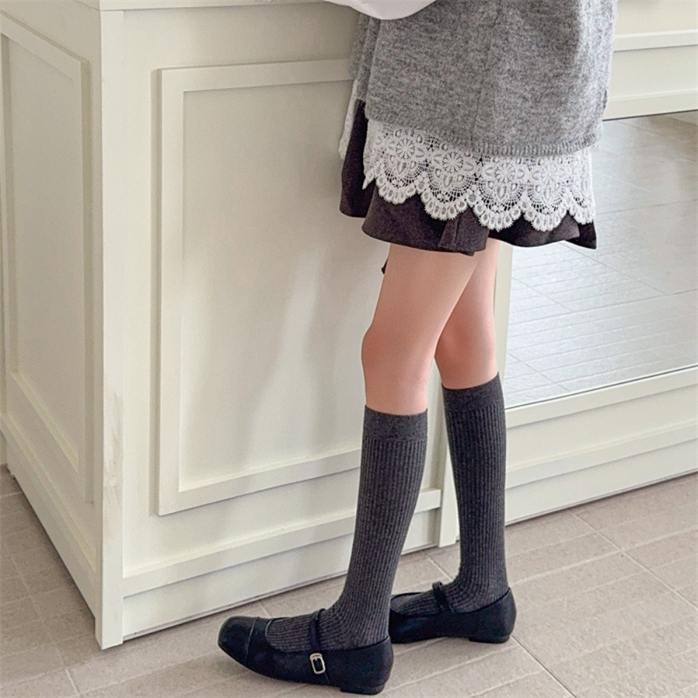 Winter Calf Socks Women's Solid Color Versatile and Thin Stockings Simple Stacking Socks