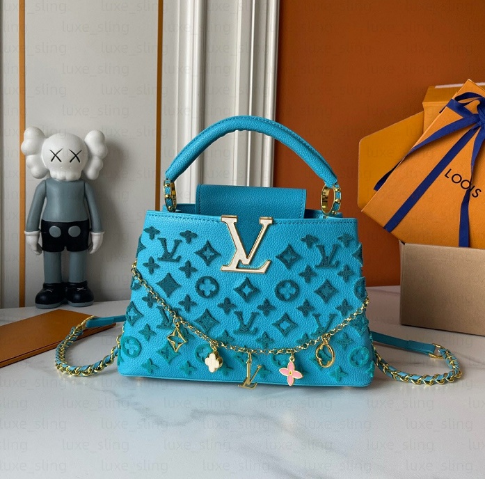 Capucines BB handbag luxury brand designer bag Various colors Banquet package Colorful Three-dimensional embroidery Embroidery shoulder bag clutch h