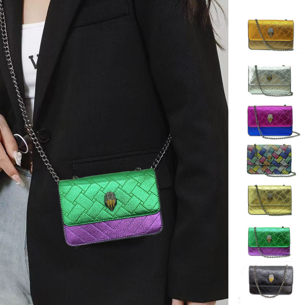 designer Cross Border Hot Sale Chain Small Square Bag Personality Patchwork Eagle Head Bag Versatile Shoulder Crossbody Bag for Women Autumn Winter