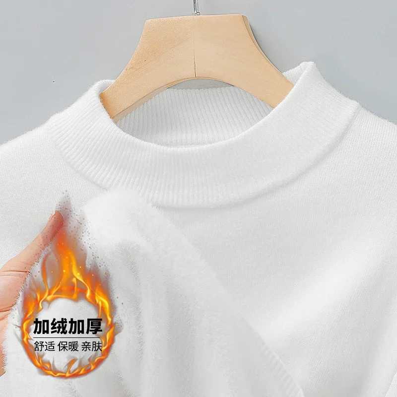 New Half Turtleneck Knitwear Sweater Autumn/Winter Mock Neck Sweatshirts Solid Color Pullovers Man Brand Casual Mens Clothing M261017
