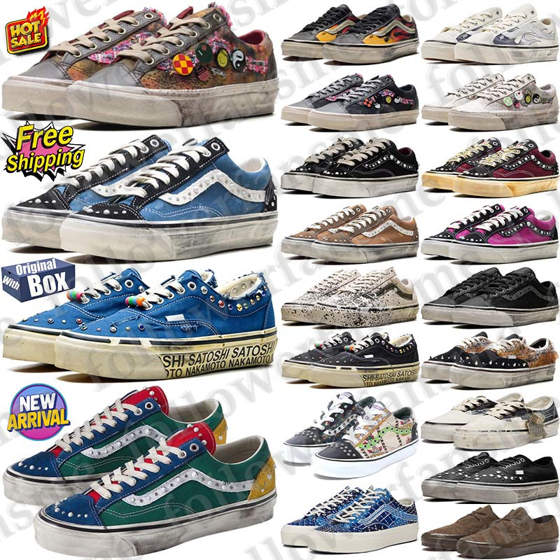 Free Shipping With Box Designer pearlized shoe pearl shoes knu old skools sneakers Sport chaussures trainers shoes for mens womens d h gate schoenen