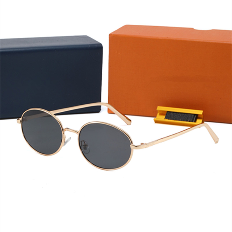 Luxury Round Sunglasses For Men Women Metal Frame Oval Sunglasses Uv Protection Eyewear Unisex Designer Shades Vintage Sun Glasses