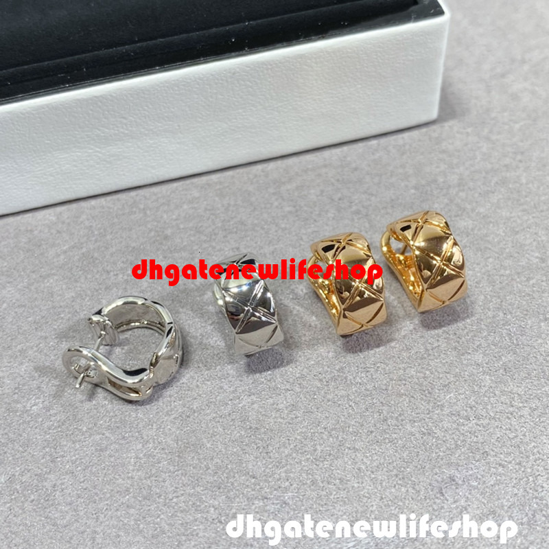 luxury cc earrings designer jewelry Smooth Diamond Pattern Without Diamonds Precision-Carved Earrings Versatile Rose Gold Stud Earrings Women channe