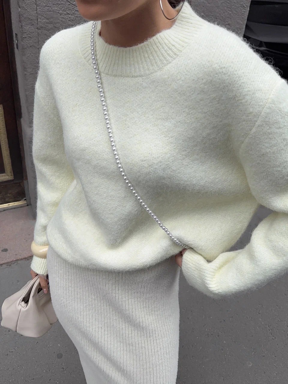 Wool Knitted Pullovers Sweater Women's Oversize Jumper Winter Warm Pullover Autumn Female Clothing White Pink Yellow Green 2026