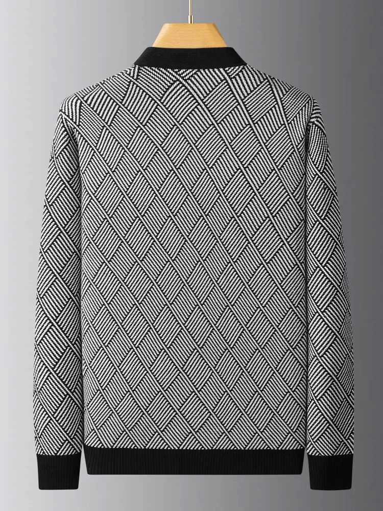 knitted V-neck brand sweater men's autumn winter new fashion boutique zipper European design shawl casual coat M261016