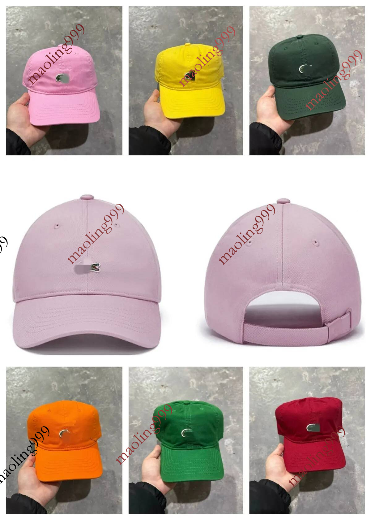 Franch Lac Designer Men's Women's Sunshade Hats Alligator Applique Logo Unisex Peaked Hat Baseball Cap Couple Tennis Ball Outdoor Hikin