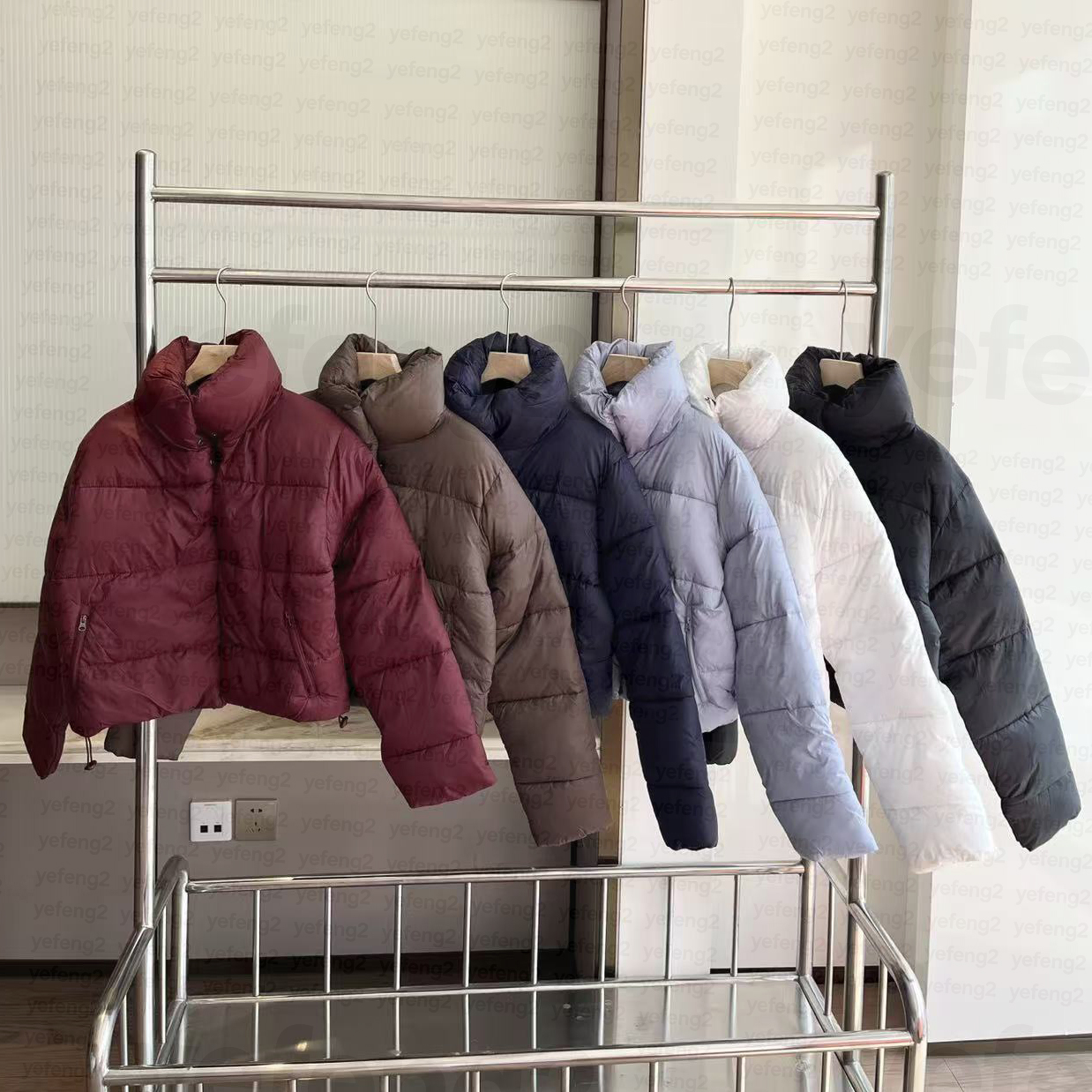 Women puffer hooded jacket Fuzzy Thick Fleece Warm jacket A/0 Oversized Cropped LA Casual Streetwear