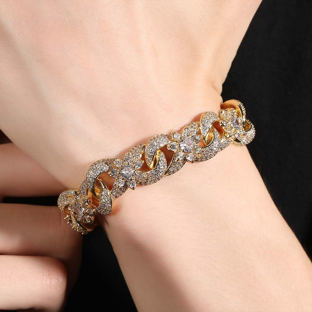 VVS GRA 10K 14K 18K S925 and American Niche Design Flower Zircon Infinite Chain Necklace Trendy Ice emerges Brand Versatile High-end Hip-hop Accesso