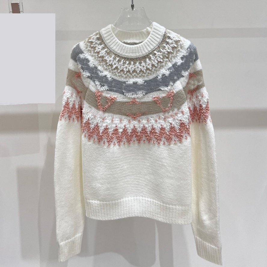 Women Bohemian Style Women Sweater Luxury Striped Vintage Knit Pullovers Sweater Autumn Outdoor Party Casual Sweater