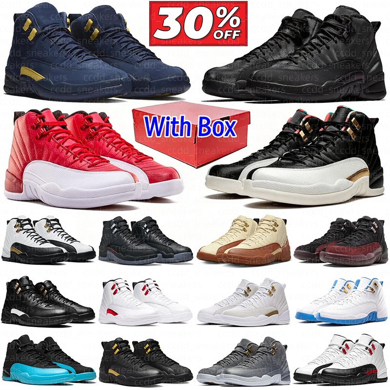 With Box Free Shipping designer Casual shoes 12 12s men Black White Blue Grey Red University Purple for mens sneakers trainers sports premium wholes