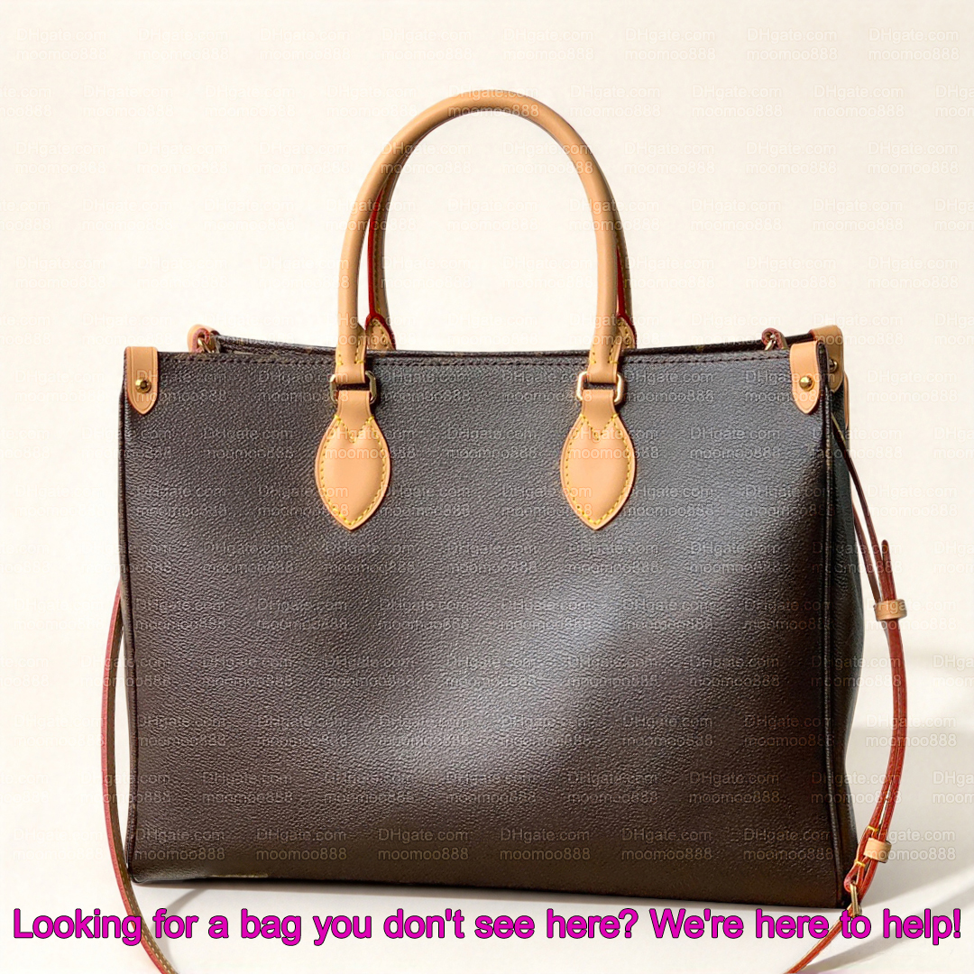 12A All-New Mirror Quality Designer Travel Tote Bags for Women Onthego Soft PM MM Handbags Canvas Cowhide Leather Shoulder Bag Brown Crossbody Purse