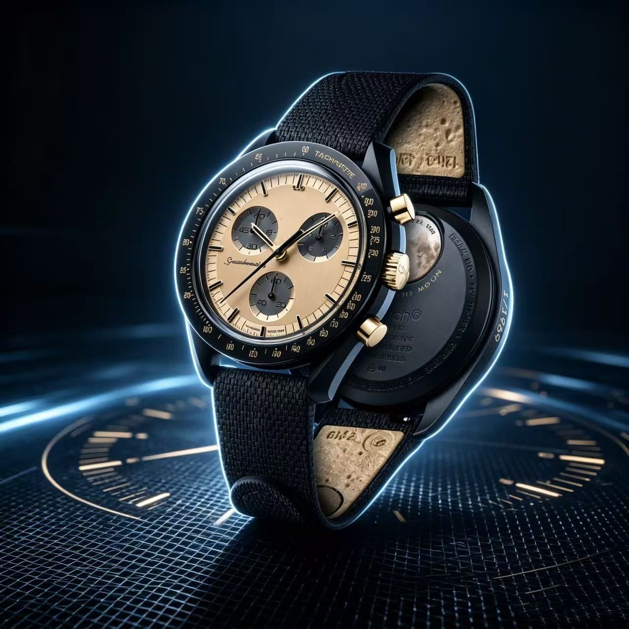 New 2027Moon Watch Bioceramic OM Planet Moon Mens swatches Automatic Quartz Full Function Chronograph Watch nylon Luxury Wristwatches with box 1969